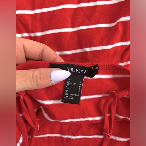 Forever 21 Red Striped Tank top - Picture 3 of 5